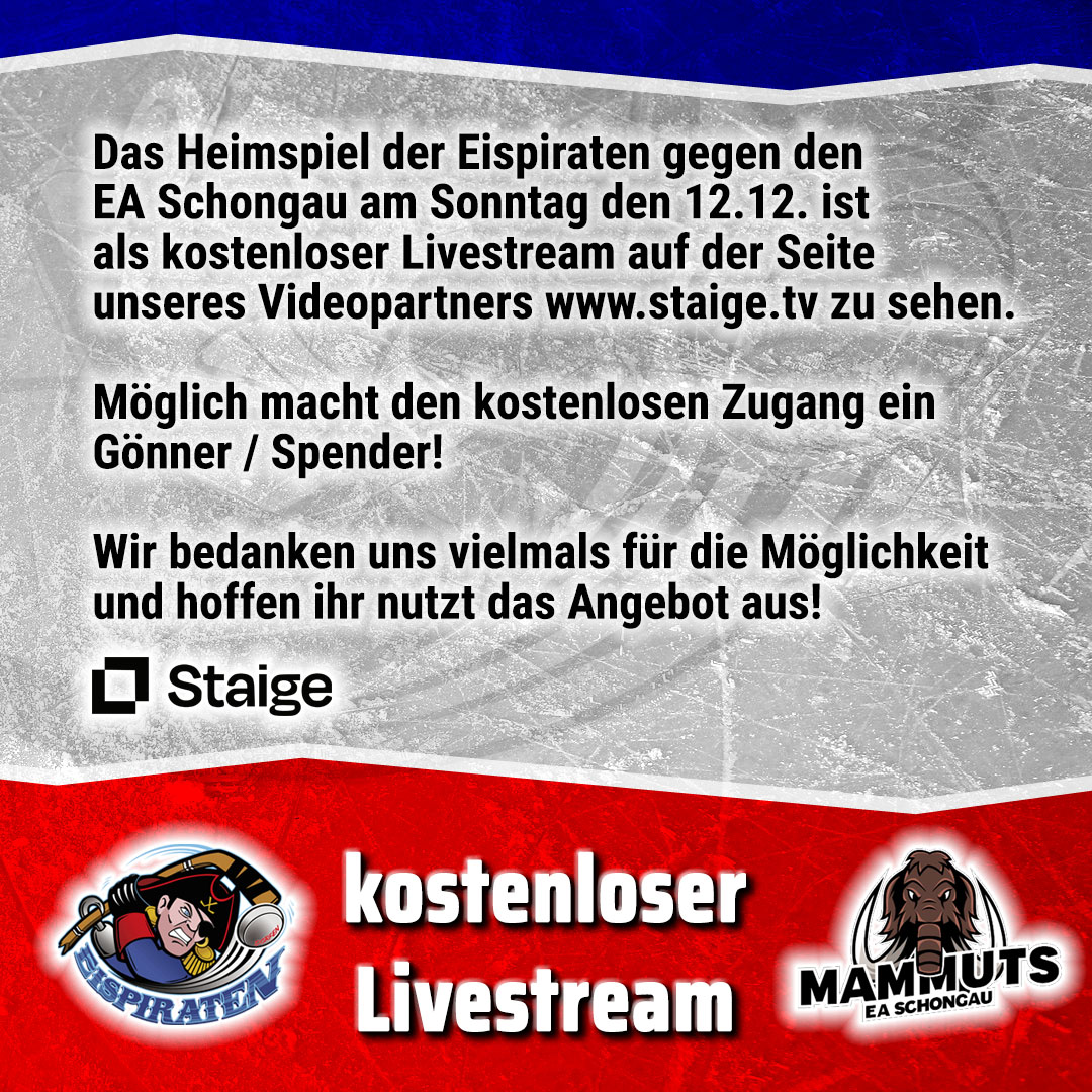Heimspiel gegen Schongau Livestream kostenlos verfügbar! ESC Dorfen